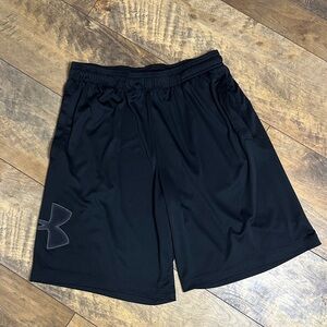 UNDER ARMOUR Men's Loose Black Athletic Shorts, Size L, EUC